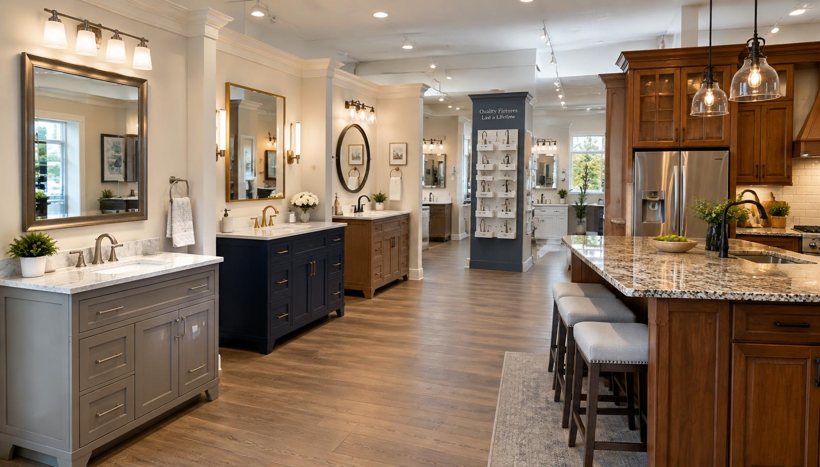 Showroom vanities and kitchen display